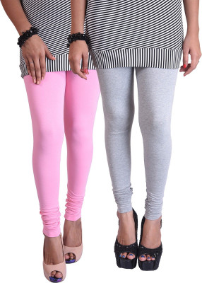 Goldking Churidar  Ethnic Wear Legging(Pink, Grey, Solid)