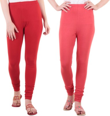 DIAZ Ankle Length Ethnic Wear Legging(Red, Pink, Solid)