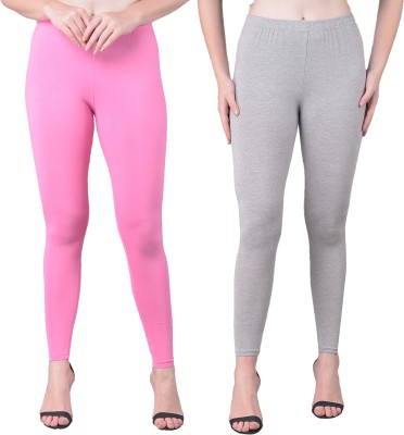 Comfort Lady Ankle Length  Western Wear Legging(Pink, Grey, Solid)