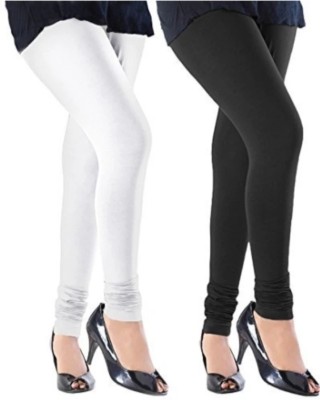 R T H Churidar  Western Wear Legging(White, Black, Solid)