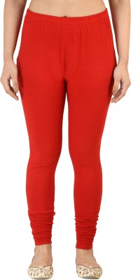 PREEGO Churidar  Western Wear Legging(Red, Solid)