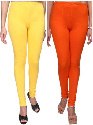 AYUSHI FASHION HUB Churidar  Western Wear Legging(Orange, Black, Solid)