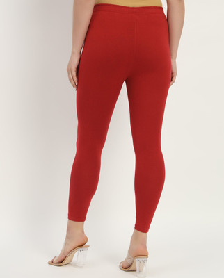 thread plus Ankle Length  Ethnic Wear Legging(Red, Solid)