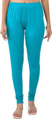 Lyra Churidar Length Ethnic Wear Legging(Light Blue, Solid)