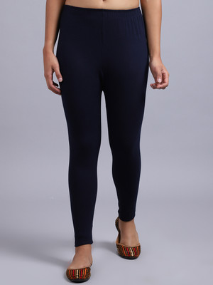 Bamboo Breeze Ankle Length Western Wear Legging(Light Blue, Solid)