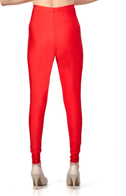 FLY FREE Ankle Length  Western Wear Legging(Red, Solid)