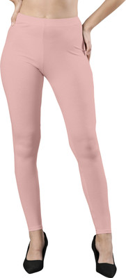 femmora Ankle Length Ethnic Wear Legging(Pink, Solid)