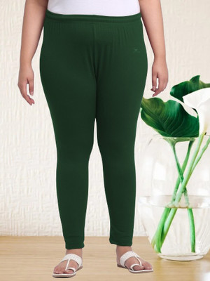 Style Access Ankle Length Western Wear Legging(Green, Solid)