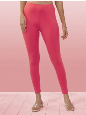 Lyra womens wear Ankle Length  Western Wear Legging(Pink, Solid)