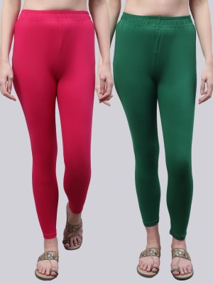 VALLES365 by S.c. Ankle Length  Ethnic Wear Legging(Pink, Dark Green, Solid)