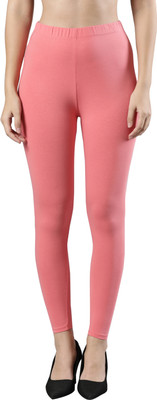 femmora 3/4th/Calf Length Ethnic Wear Legging(Pink, Solid)