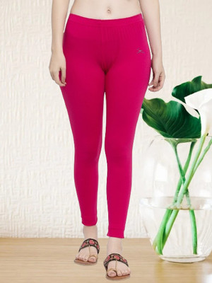 Trend Level Ankle Length Western Wear Legging(Pink, Solid)
