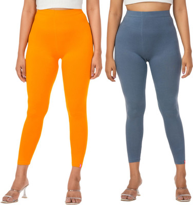 LoveiT Ankle Length Western Wear Legging(Yellow, Grey, Solid)