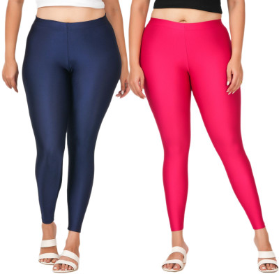 LoveiT Ankle Length Western Wear Legging(Dark Blue, Pink, Solid)