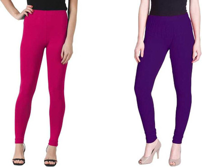 AK ULTIMATE Ankle Length Ethnic Wear Legging(Pink, Purple, Solid)