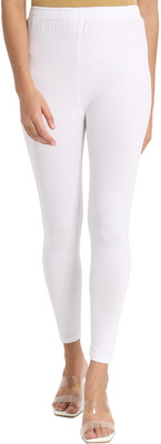 thread plus Ankle Length  Ethnic Wear Legging(White, Solid)
