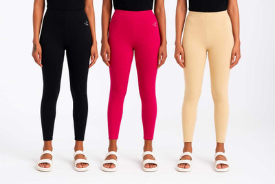 TARA WINGS Ethnic Wear Legging(Black, Pink, Yellow, Solid)