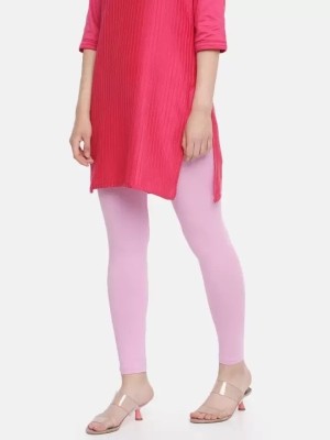 R A Fashion Ankle Length Ethnic Wear Legging(Pink, Solid)