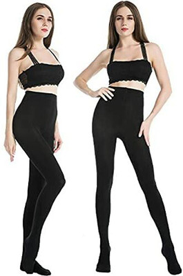 Ogimi Ankle Length Winter Wear Legging(Black, Solid)