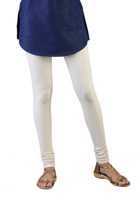 TWIN BIRDS Churidar Length Western Wear Legging(White, Solid)