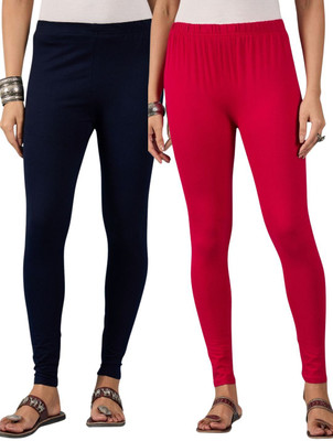 DIMPY GARMENTS Ankle Length Western Wear Legging(Dark Blue, Pink, Solid)