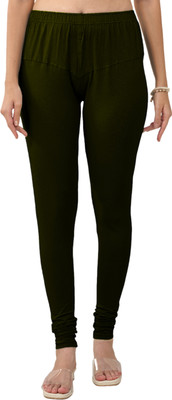 Lyra Churidar Length Ethnic Wear Legging(Dark Green, Solid)
