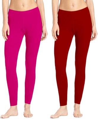 tapshyafashion Ankle Length Western Wear Legging(Maroon, Solid)