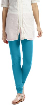 Kapok Gold Churidar  Ethnic Wear Legging(Light Blue, Solid)