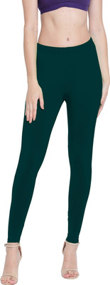 Presta Ankle Length Western Wear Legging(Dark Green, Solid)