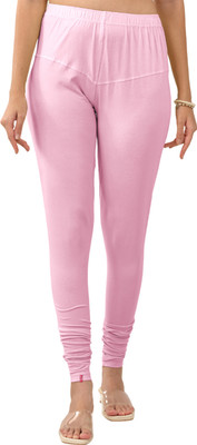 Lyra Churidar  Ethnic Wear Legging(Pink, Solid)