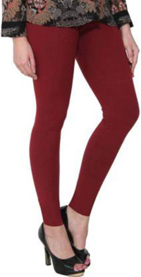 RADHEY Ankle Length  Western Wear Legging(Maroon, Solid)