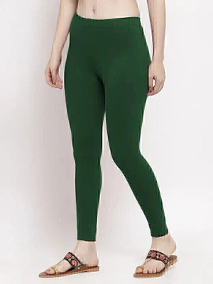 Moksh Ankle Length Western Wear Legging(Green, Solid)