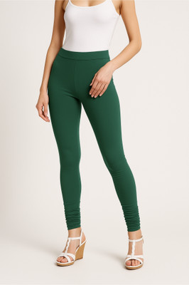 Oviya Fashions Churidar  Western Wear Legging(Dark Green, Solid)