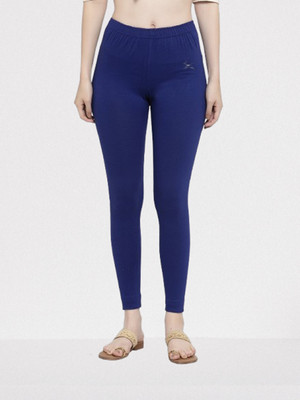 Trend Level Ankle Length Western Wear Legging(Dark Blue, Solid)