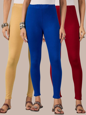 BuyNewTrend Ankle Length Western Wear Legging(Beige, Maroon, Blue, Solid)