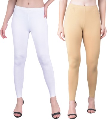 Comfort Lady Ankle Length  Western Wear Legging(White, Beige, Solid)