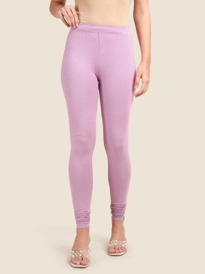 TWIN BIRDS Churidar Length Western Wear Legging(Purple, Solid)