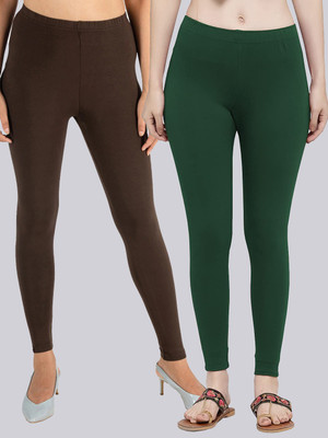 VALLES365 by S.c. Ankle Length  Western Wear Legging(Brown, Dark Green, Solid)