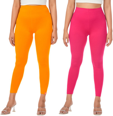 LoveiT Ankle Length Western Wear Legging(Yellow, Pink, Solid)