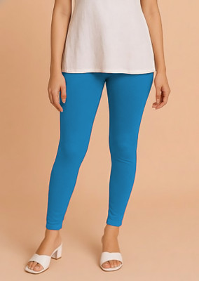 SHANAB Styles Ankle Length  Western Wear Legging(Light Blue, Solid)