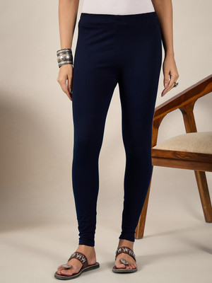 BuyNewTrend Ankle Length Western Wear Legging(Dark Blue, Solid)