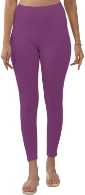 Lyra Ankle Length  Ethnic Wear Legging(Purple, Solid)