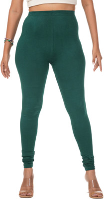 LoveiT Churidar  Western Wear Legging(Dark Green, Solid)