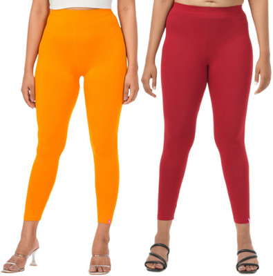 LoveiT Ankle Length Western Wear Legging(Yellow, Red, Solid)