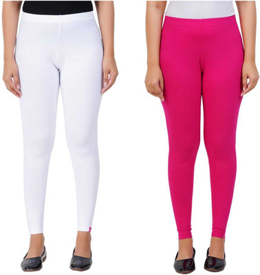 Lovely Bliss Ankle Length Western Wear Legging(White, Pink, Solid)