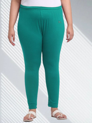 Trend Level Ankle Length Western Wear Legging(Light Blue, Solid)