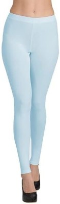 LEEVAJ WORLD Churidar  Ethnic Wear Legging(Light Blue, Solid)