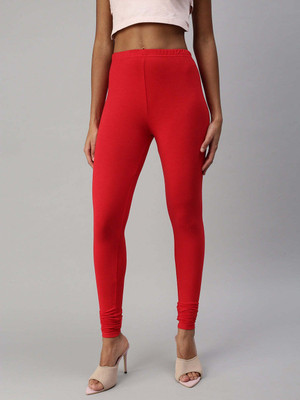DEBNATH HOSHIYARI Churidar Length Ethnic Wear Legging(Red, Solid)