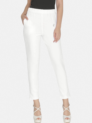 POOJA RAGENEE Ankle Length  Western Wear Legging(White, Solid)