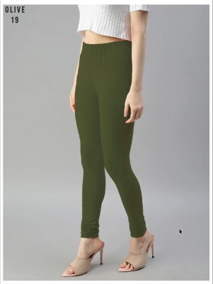 Aura N Me Churidar  Western Wear Legging(Green, Solid)